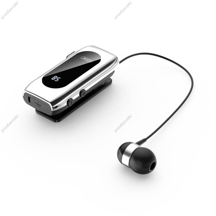 Бездротова Bluetooth гарнітура XO BE37 with digital displey BT 5.2 Black